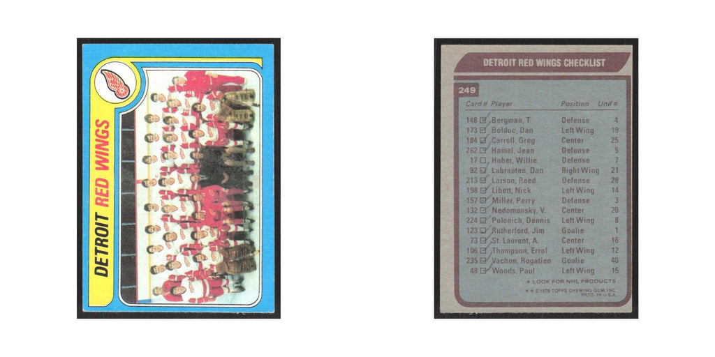 1979 Topps Detroit Red Wings Team Detroit Red Wings #249