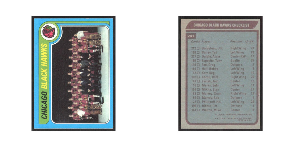 1979 Topps Chicago Blackhawks Team Chicago Blackhawks #247