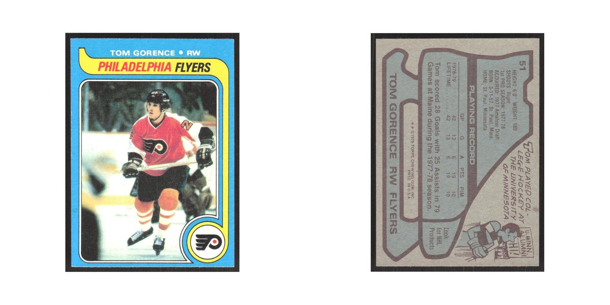 1979 Topps Tom Gorence RC Philadelphia Flyers #51