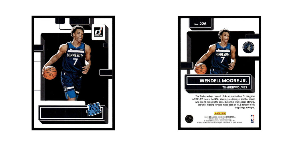 Wendell Moore Jr. Auto 2022 Donruss #226 Minnesota Timberwolves NM