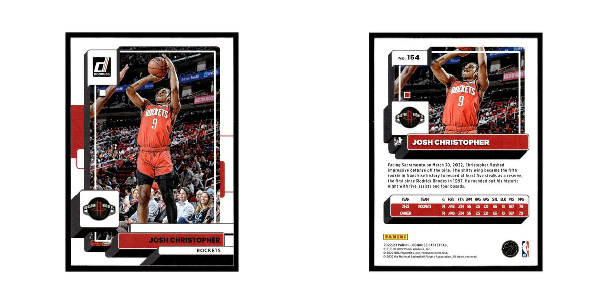 Josh Christopher 2022 Donruss #154 Houston Rockets Basketball Card NM