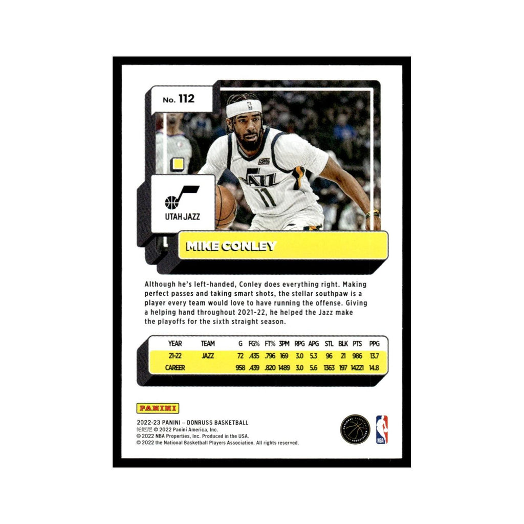 Mike Conley 2022 Donruss #112 Utah Jazz Basketball Card NM