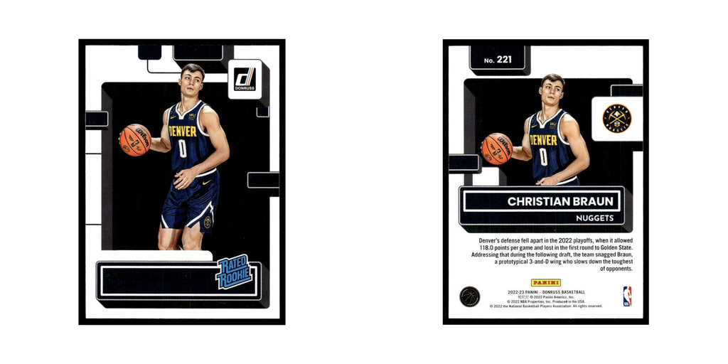 Christian Braun Auto 2022 Donruss #221 Denver Nuggets Basketball Card NM