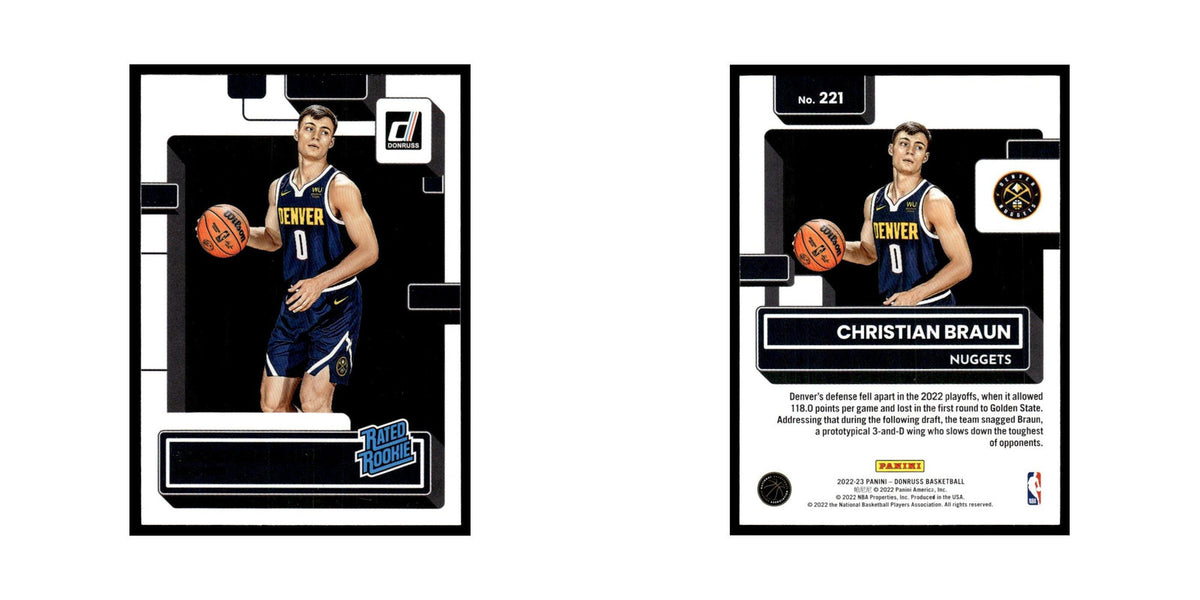 Christian Braun Auto 2022 Donruss #221 Denver Nuggets Basketball Card NM
