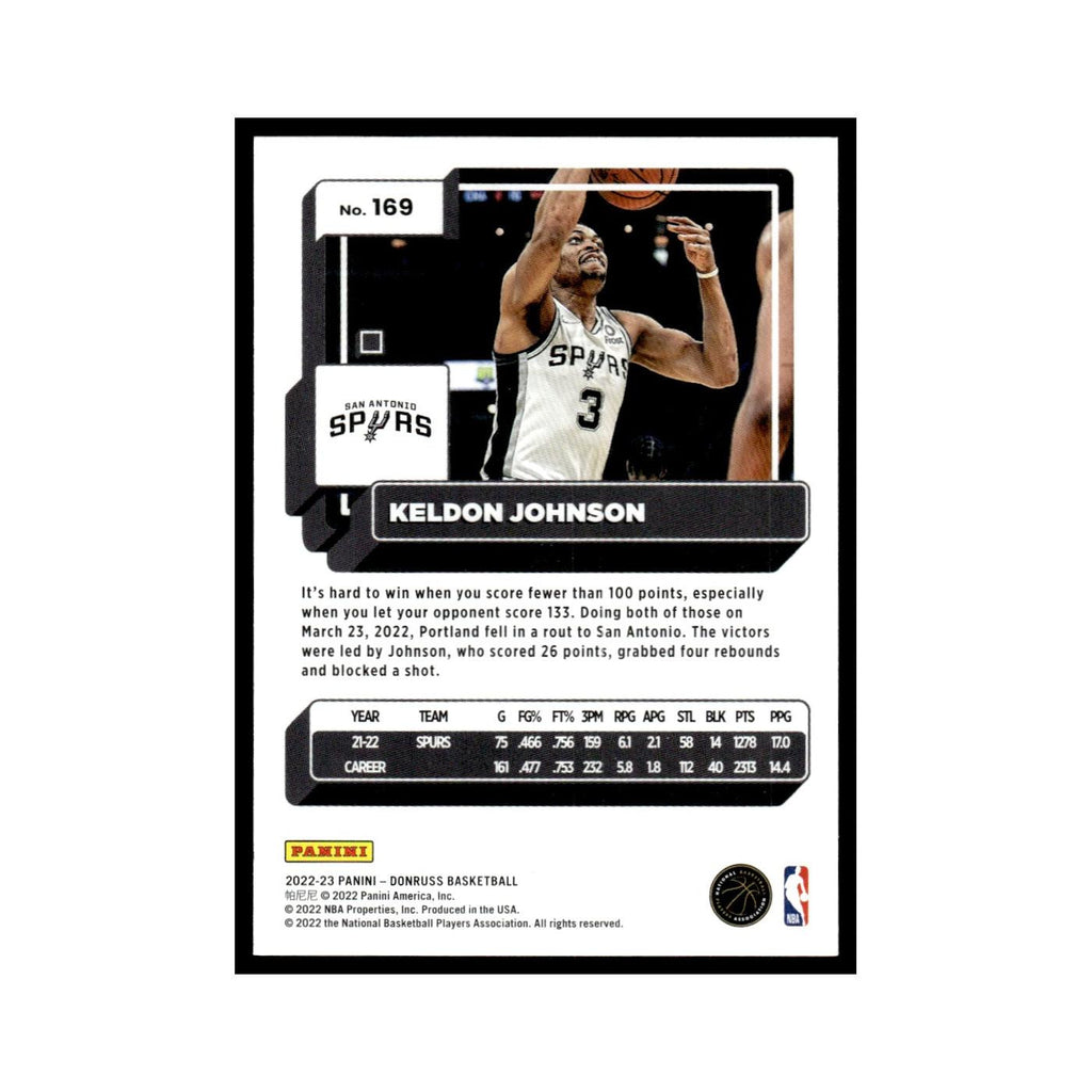 Keldon Johnson 2022 Donruss #169 San Antonio Spurs Basketball Card NM