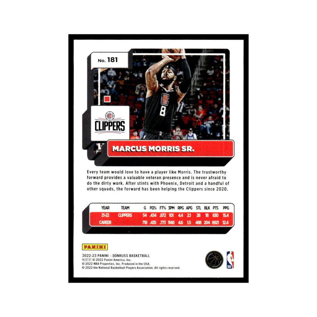 Marcus Morris Sr. 2022 Donruss #181 Los Angeles Clippers Basketball Card NM