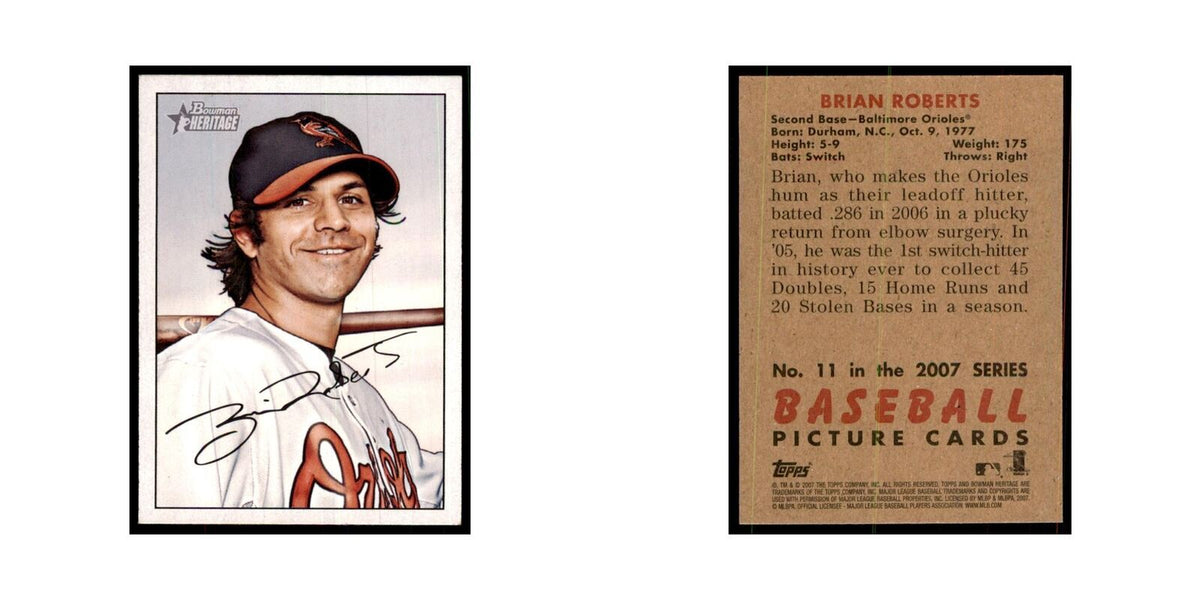 2007 Bowman Heritage Brian Roberts Baseball Cards #11