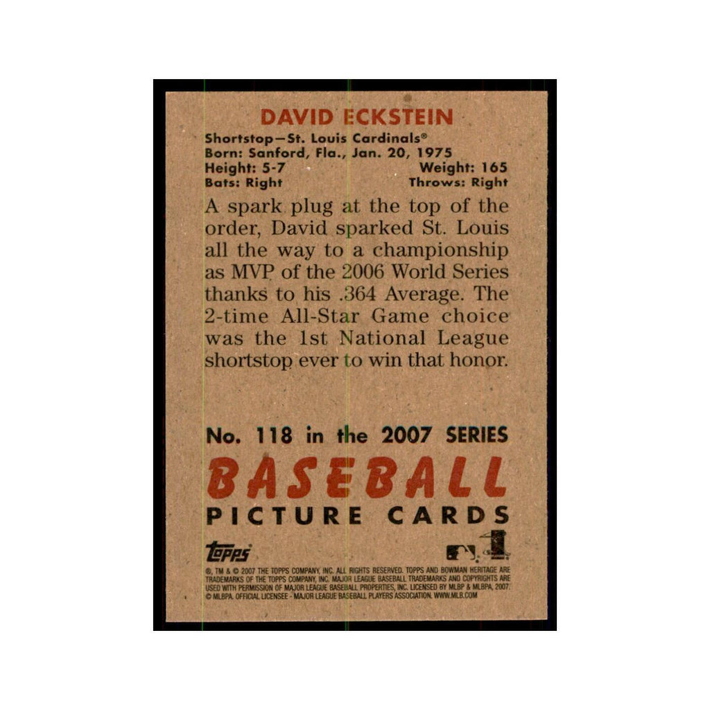 2007 Bowman Heritage David Eckstein Baseball Cards #118