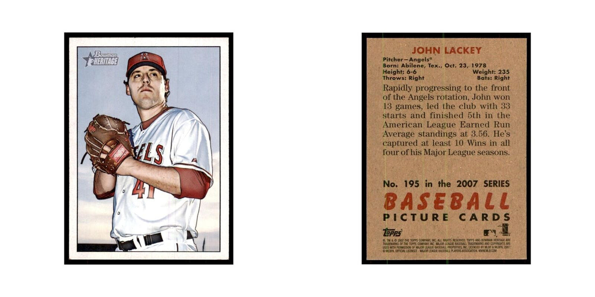 2007 Bowman Heritage John Lackey Baseball Cards #195