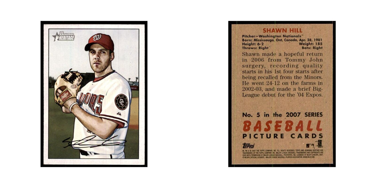 2007 Bowman Heritage Shawn Hill Baseball Cards #5
