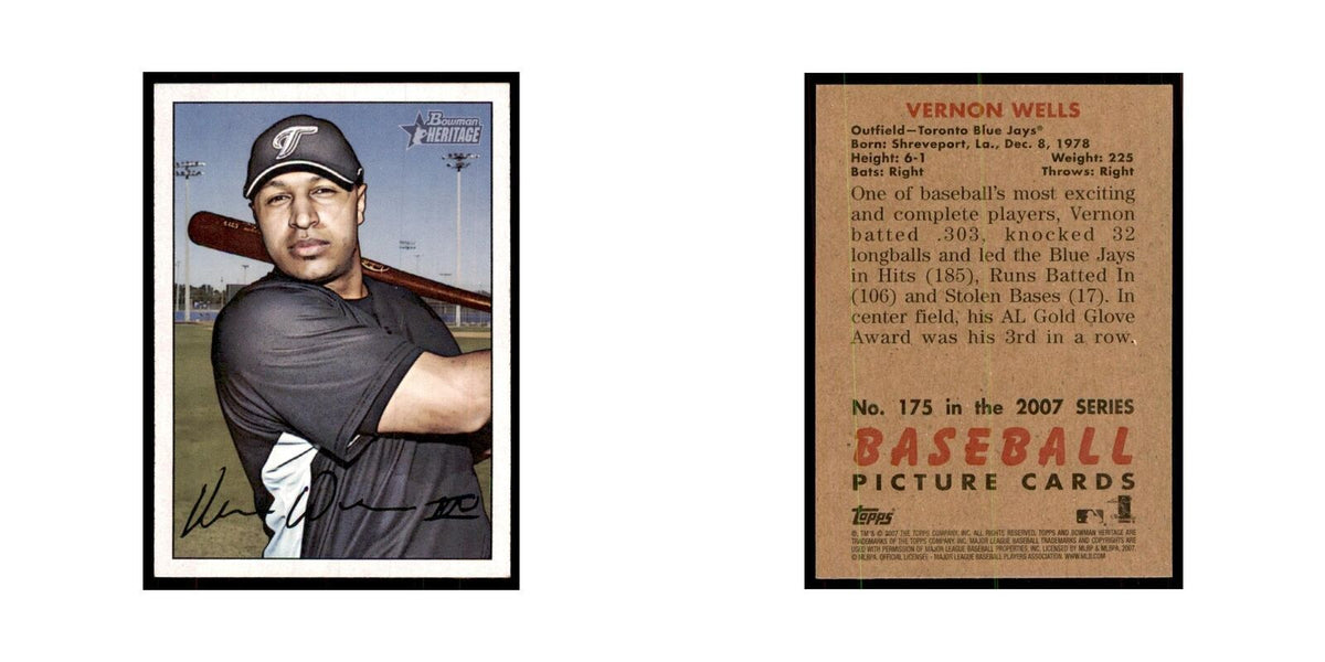 2007 Bowman Heritage Vernon Wells Baseball Cards #175