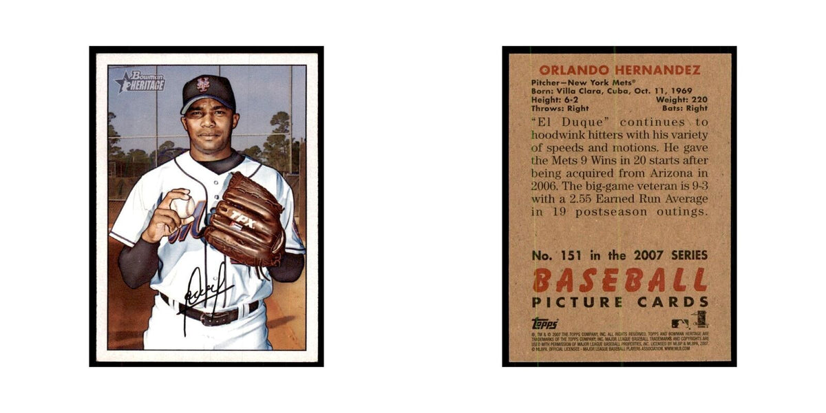 2007 Bowman Heritage Orlando Hernandez Baseball Cards #151