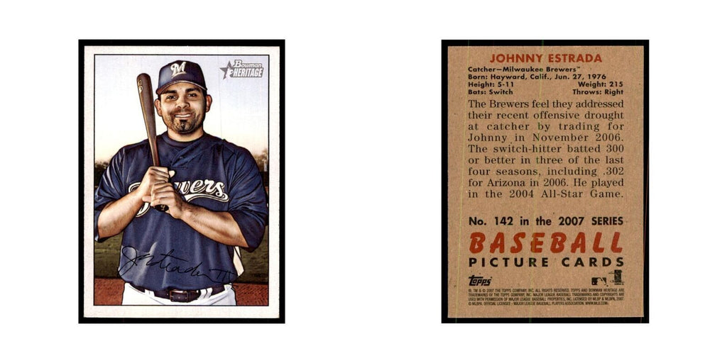 2007 Bowman Heritage Johnny Estrada Baseball Cards #142
