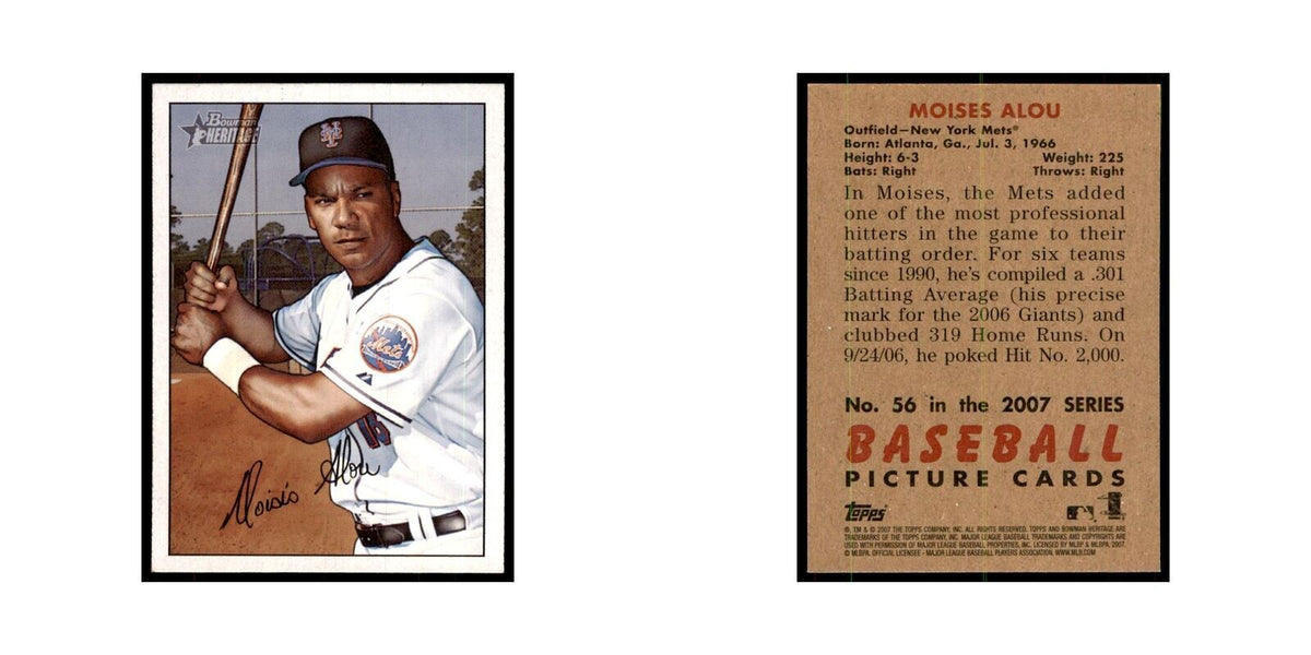 2007 Bowman Heritage Moises Alou Baseball Cards #56