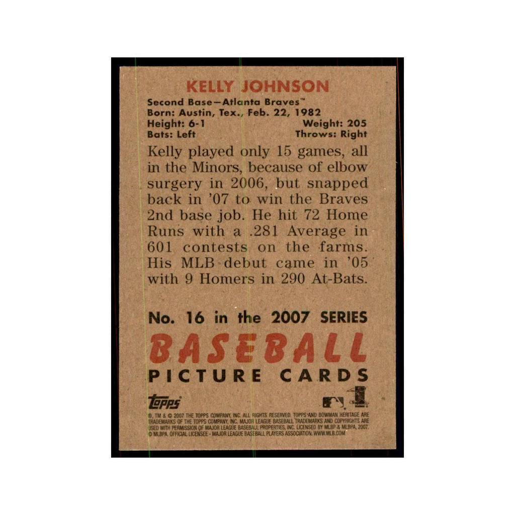 2007 Bowman Heritage Kelly Johnson Baseball Cards #16
