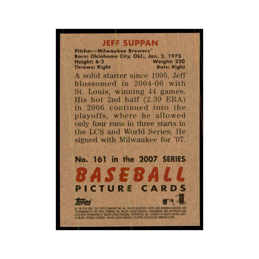 2007 Bowman Heritage Jeff Suppan Baseball Cards #161