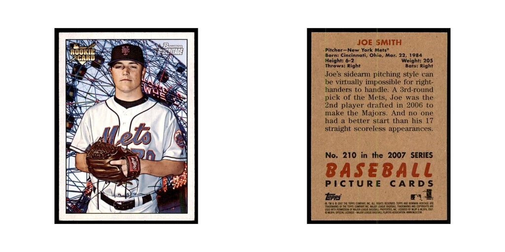 2007 Bowman Heritage Joe Smith Baseball Cards #210