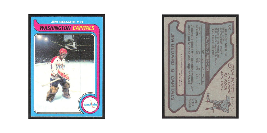1979 Topps Jim Bedard Washington Capitals #62