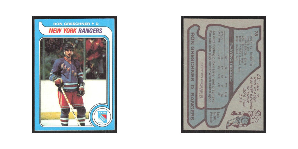 1979 Topps Ron Greschner New York Rangers #78