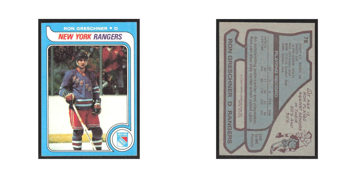 1979 Topps Ron Greschner New York Rangers #78