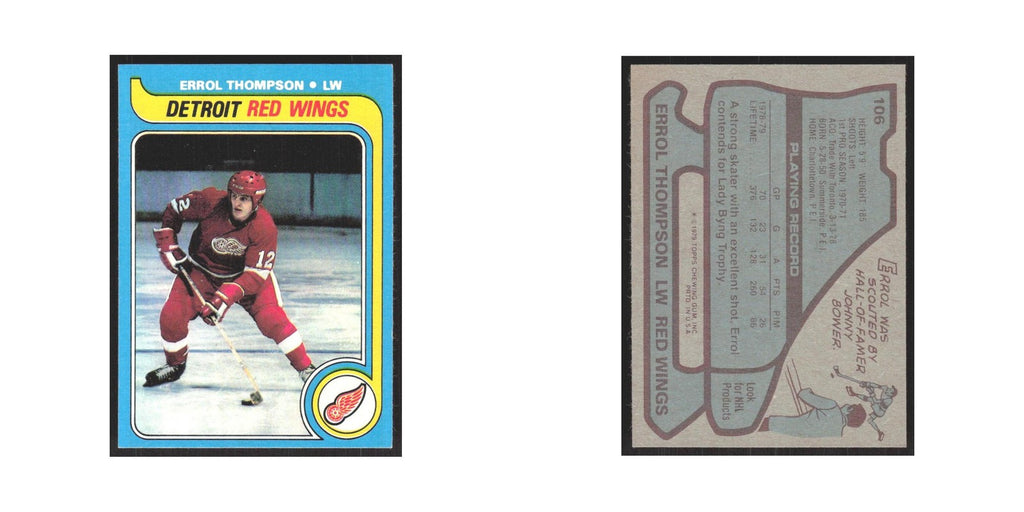 1979 Topps Errol Thompson Detroit Red Wings #106