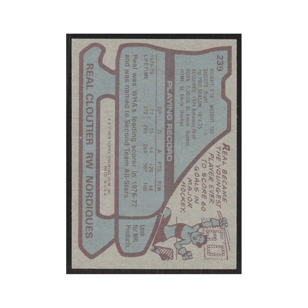 1979 Topps Real Cloutier Quebec Nordiques #239