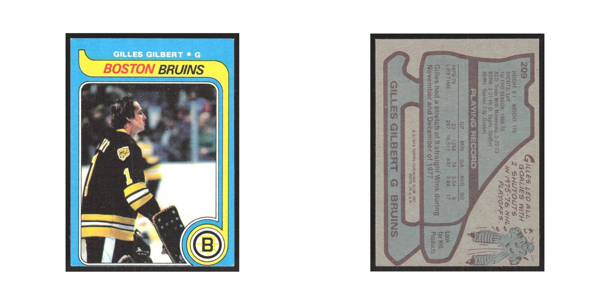 1979 Topps Gilles Gilbert Boston Bruins #209