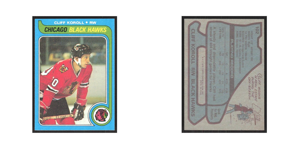 1979 Topps Cliff Koroll Chicago Blackhawks #102