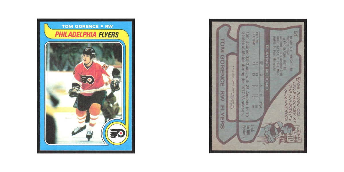 1979 Topps Tom Gorence RC Philadelphia Flyers #51