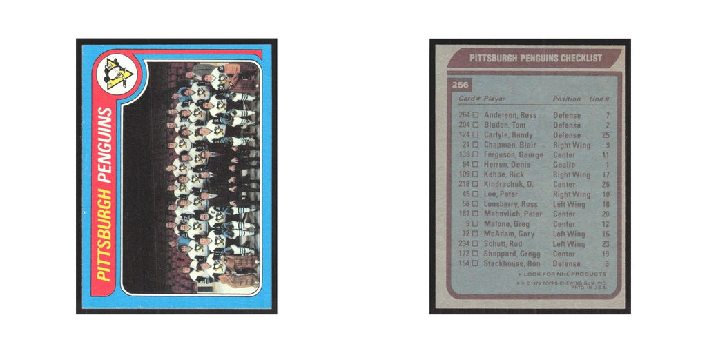 1979 Topps Pittsburgh Penguins Team Pittsburgh Penguins #256