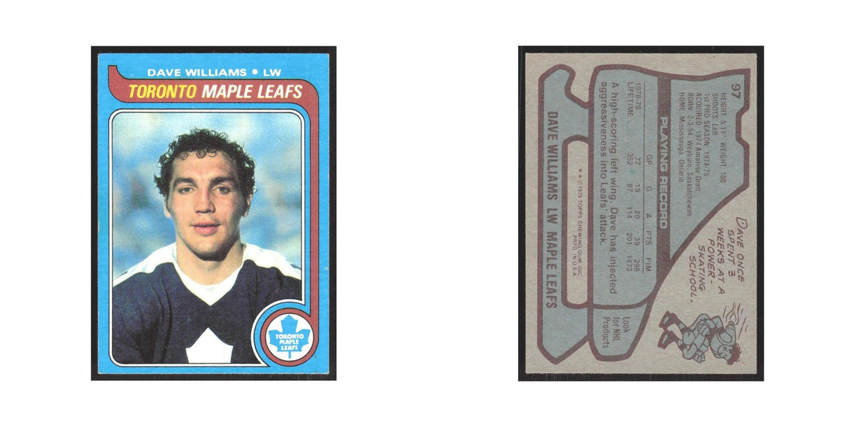 1979 Topps Dave Williams Toronto Maple Leafs #97