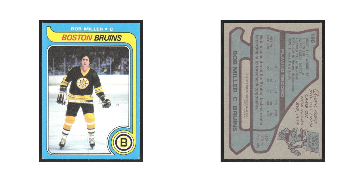 1979 Topps Bob Miller RC Boston Bruins #196