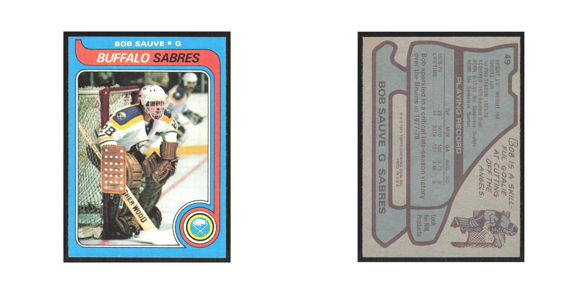 1979 Topps Bob Sauve Buffalo Sabres #49