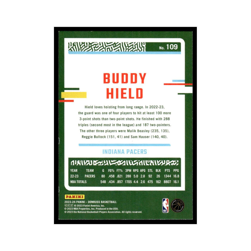 Buddy Hield 2023 Donruss #109 Indiana Pacers Basketball Card NM