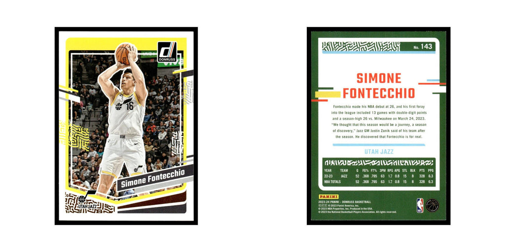 Simone Fontecchio 2023 Donruss #143 Utah Jazz Basketball Card NM