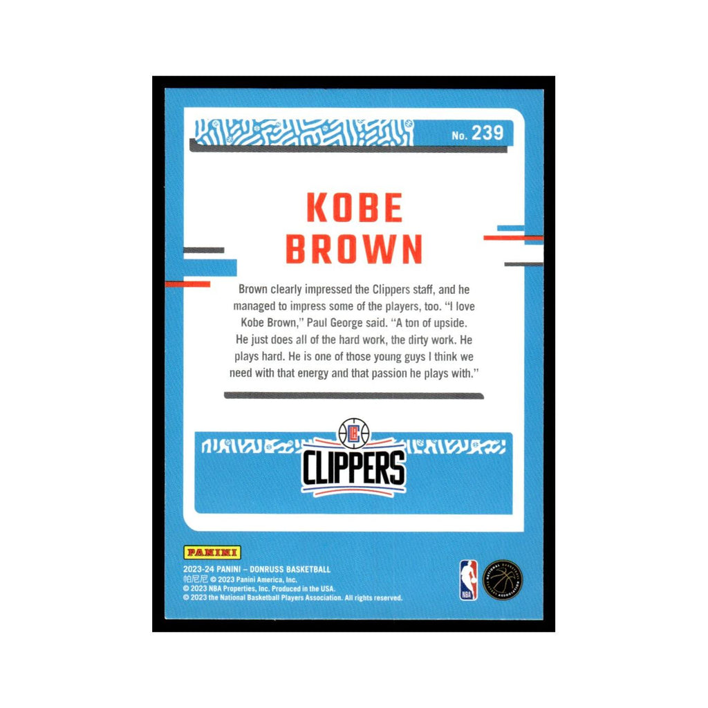 Kobe Brown 2023 Donruss #239 Los Angeles Clippers Basketball Card NM