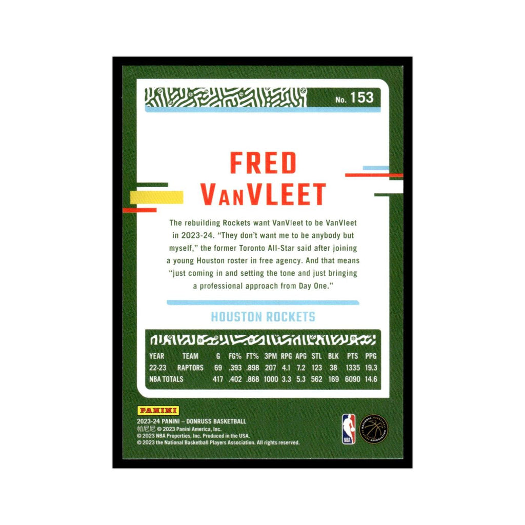 Fred VanVleet 2023 Donruss #153 Houston Rockets Basketball Card NM
