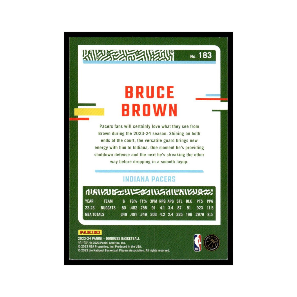 Bruce Brown 2023 Donruss #183 Indiana Pacers Basketball Card NM