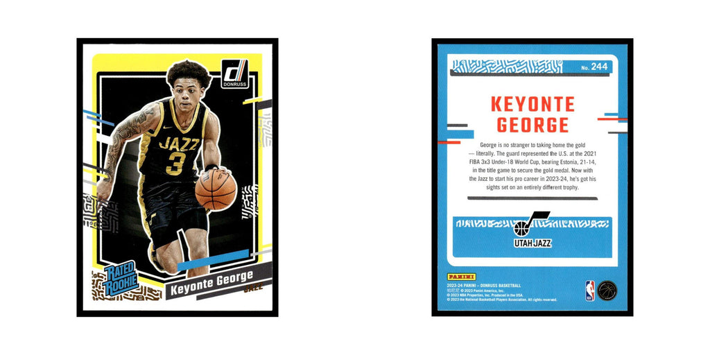 Keyonte George Rookie 2023 Donruss #244 Utah Jazz Basketball Card NM