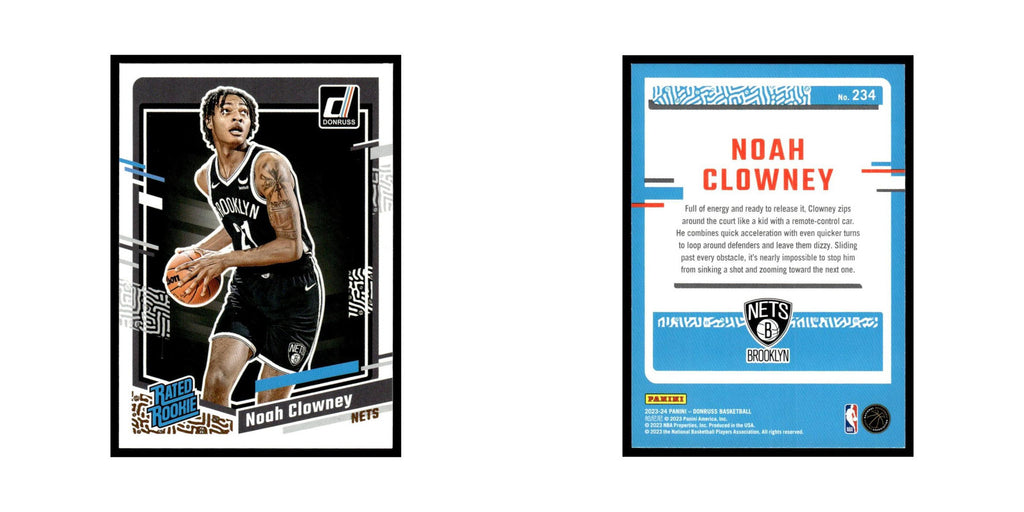 Noah Clowney Rookie 2023 Donruss #234 Brooklyn Nets Basketball Card NM