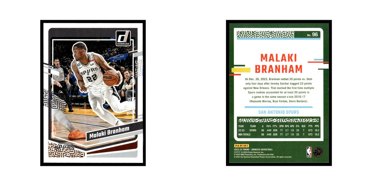 Malaki Branham 2023 Donruss #96 San Antonio Spurs Basketball Card NM