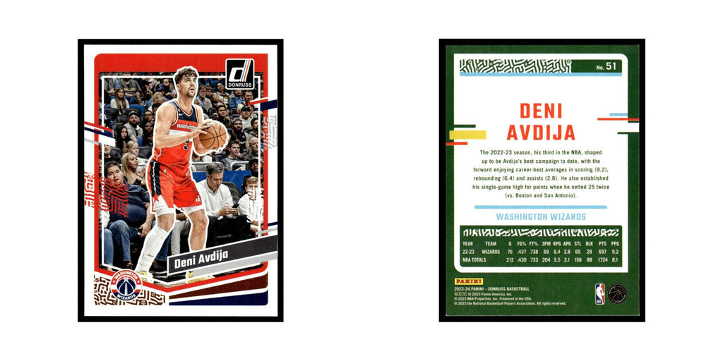 Deni Avdija 2023 Donruss #51 Washington Wizards Basketball Card NM