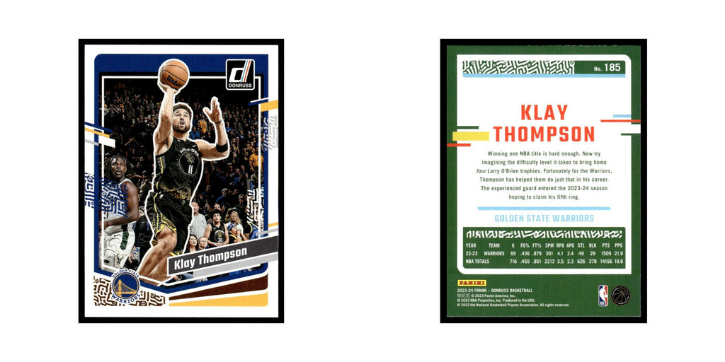 Klay Thompson 2023 Donruss #185 Golden State Warriors Basketball Card NM