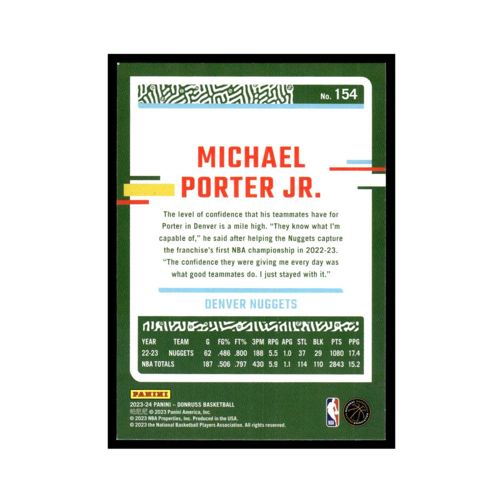 Michael Porter Jr. 2023 Donruss #154 Denver Nuggets Basketball Card NM