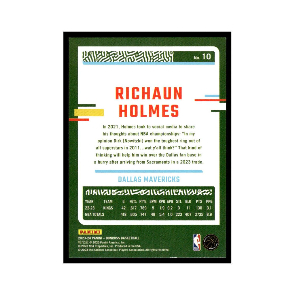 Richaun Holmes 2023 Donruss #10 Dallas Mavericks Basketball Card NM