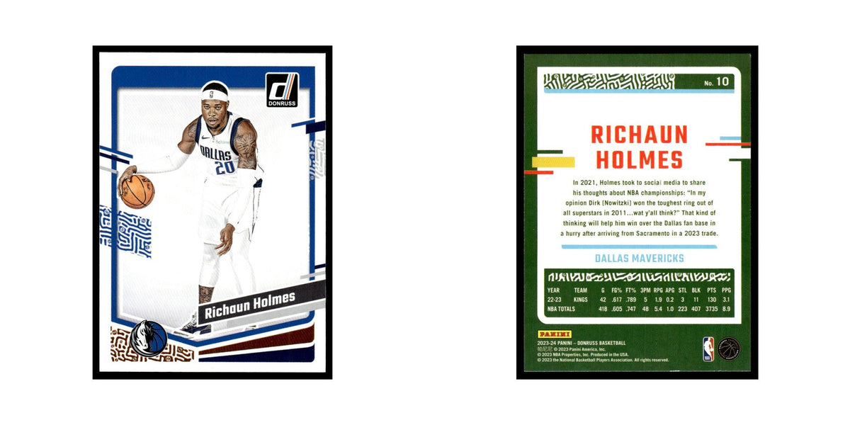 Richaun Holmes 2023 Donruss #10 Dallas Mavericks Basketball Card NM