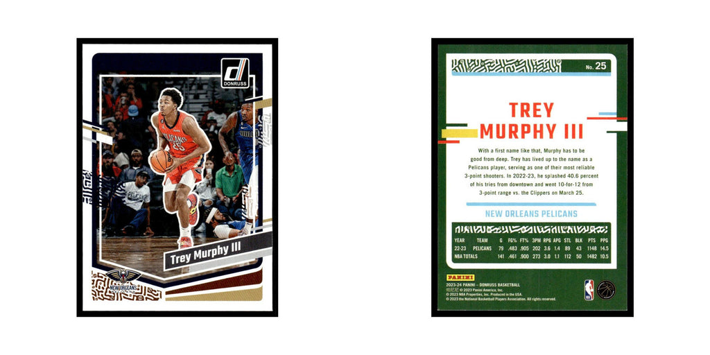 Trey Murphy III 2023 Donruss #25 New Orleans Pelicans Basketball Card NM