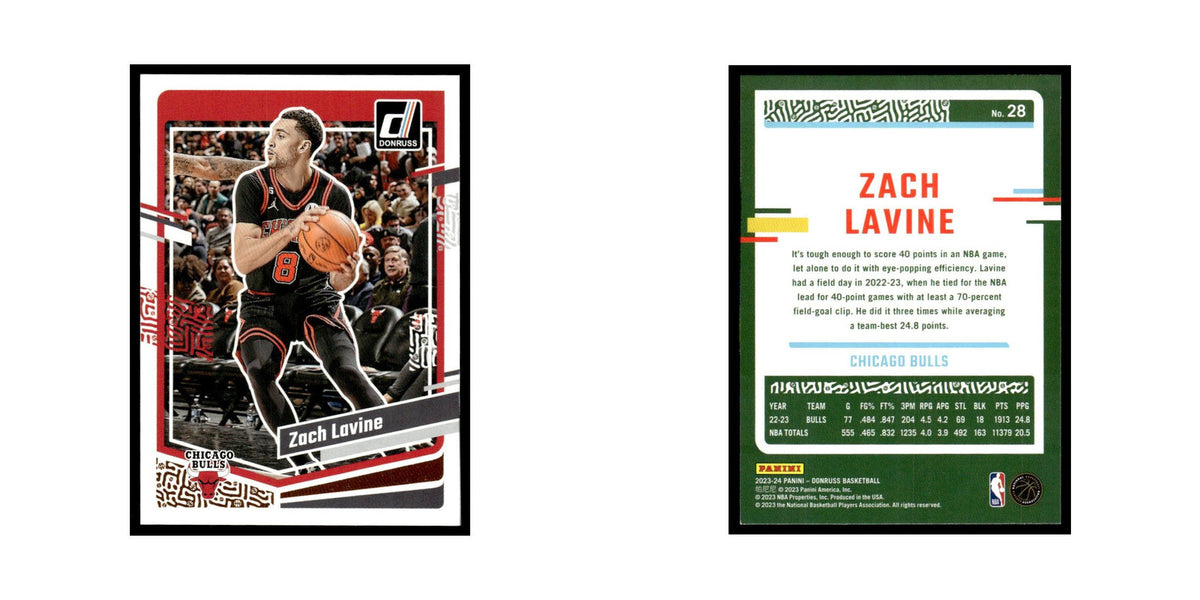 Zach LaVine 2023 Donruss #28 Chicago Bulls Basketball Card NM