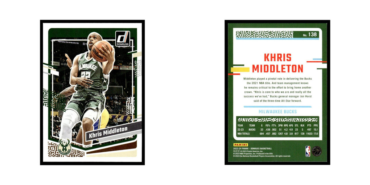 Khris Middleton 2023 Donruss #138 Milwaukee Bucks Basketball Card NM