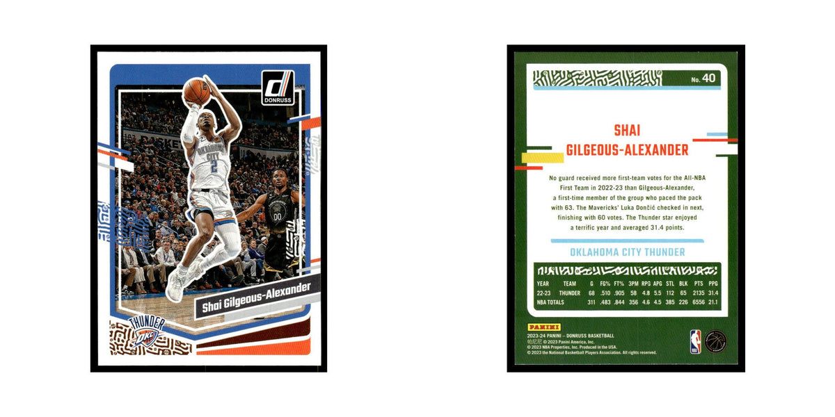 Shai Gilgeous-Alexander 2023 Donruss #40 Oklahoma City Thunder NM
